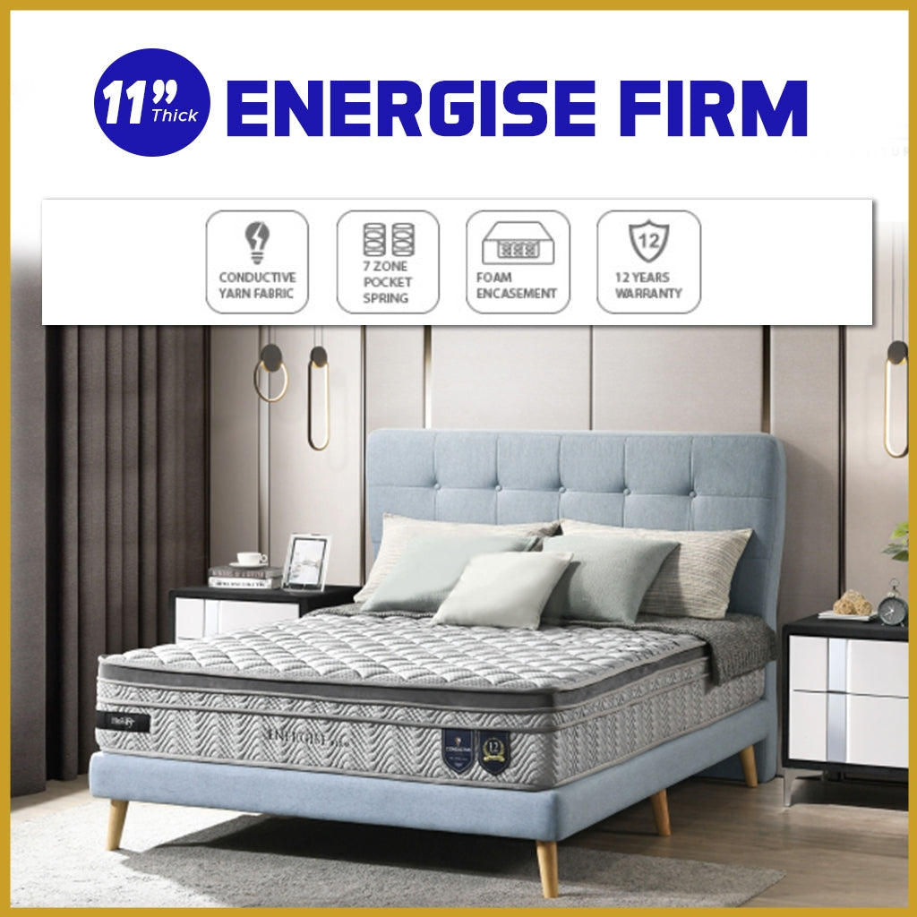 Honey Energise Firm 11" Anti-Static 7-Zone Pocket Spring Mattress - All Sizes