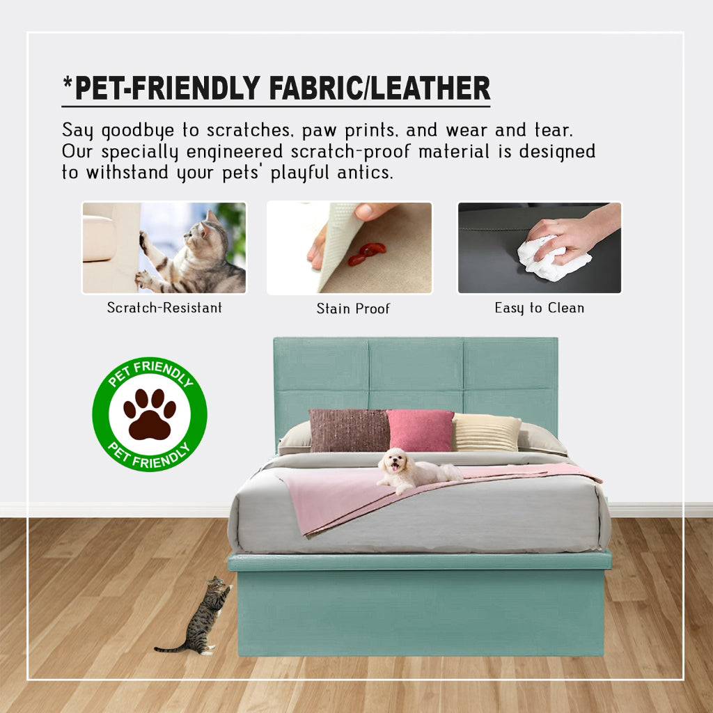 Emory 16" Depth Storage Bedframe w/ Mattress and PetFriendly Fabric Option - All Sizes