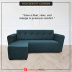 Emma 3-Seater L-Shaped Sofa with Stool High Density Foam w/ PetFriendly Options