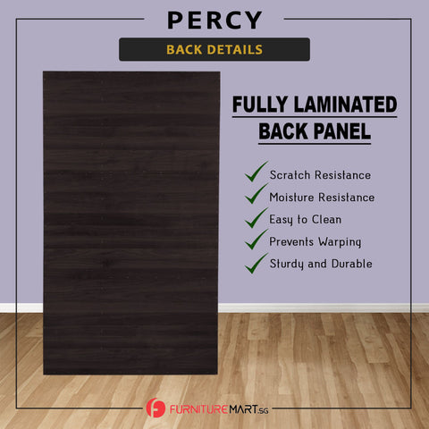 Image of Percy Premium 2 Feet 2 Doors Wardrobe Laminated Back Panel - Free Install