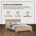 Sylas Queen/King Solid Rubberwood Bed Frame in Natural Colour - With Mattress Option