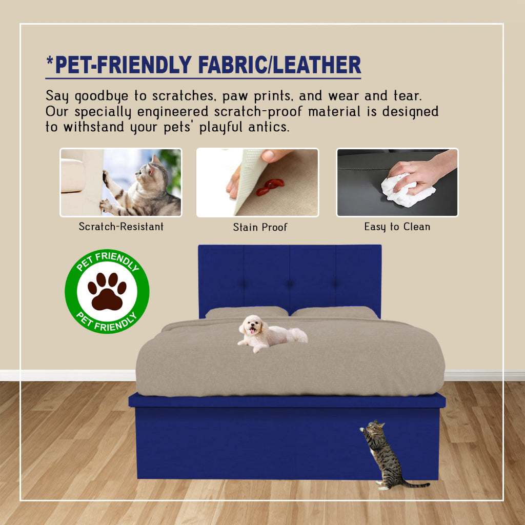 Hagen 16" Depth Storage Bedframe w/ Mattress PetFriendly Scratch Resistant Option - All Sizes