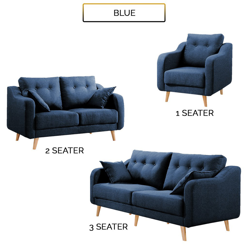 Parlo 1/2/3 Seater Fabric Sofa 6 Colours