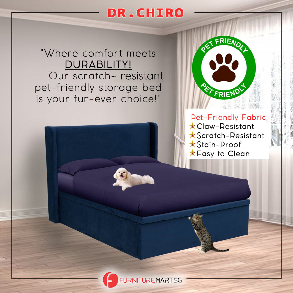 OrthoCoil Rozzy 14" SBD Storage Bed Pet Friendly Scratch-Resistant Fabric - With Mattress Add-On