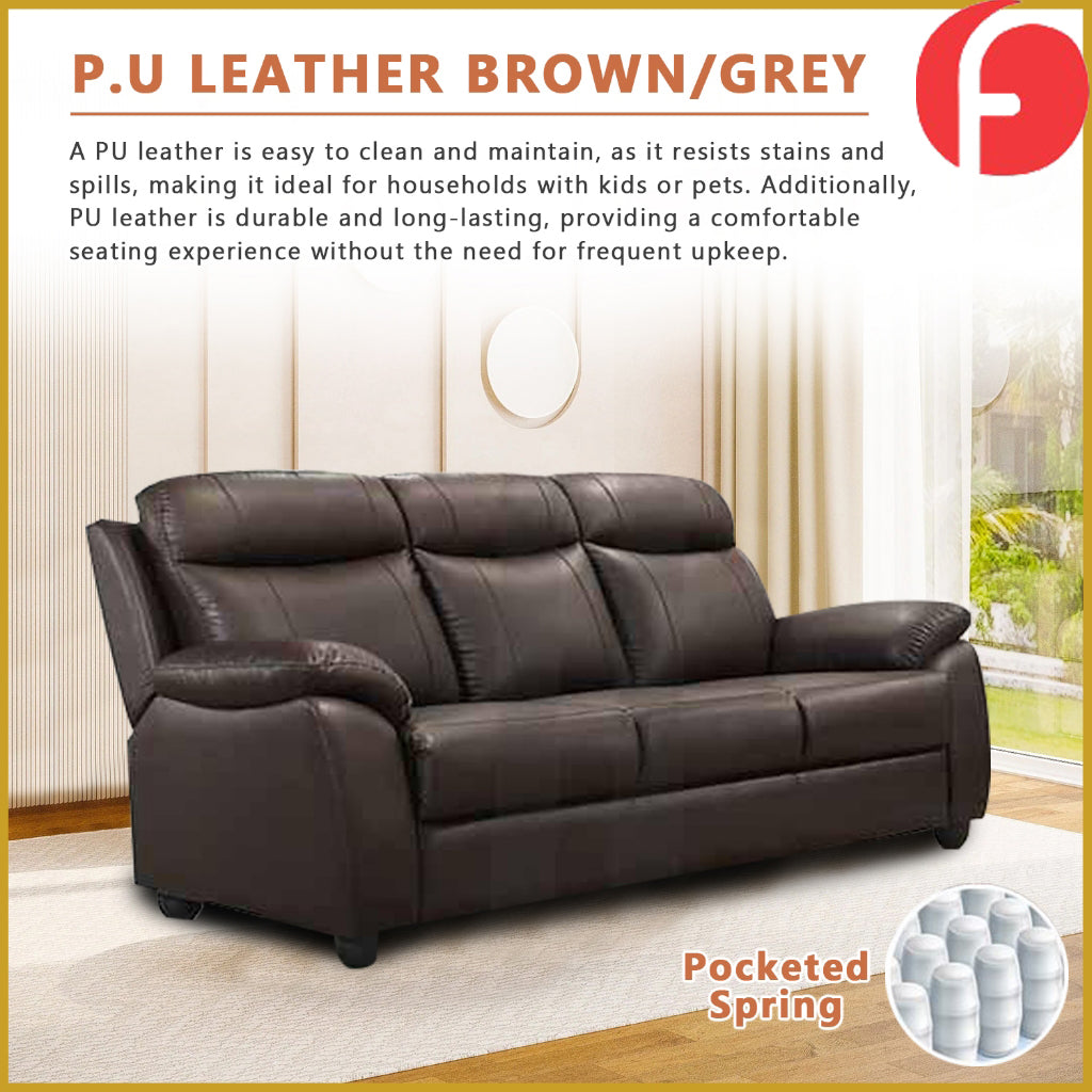 Annie 1-Seater Recliner and 2/3-Seater Sofa - P.U. Leather or PetFriendly Option