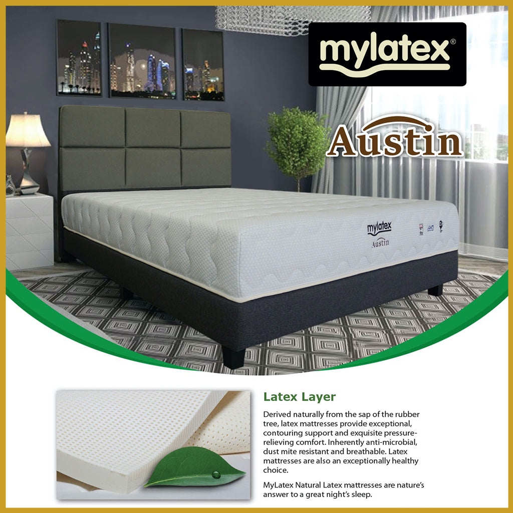 MyLatex AUSTIN 10" Mattress Natural Latex Top Cooling Silk Fabric Cover - All Size