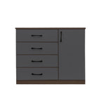 Fredo Premium Chest of Drawers with Cabinet Full Laminated Back Panel in 6 Colours