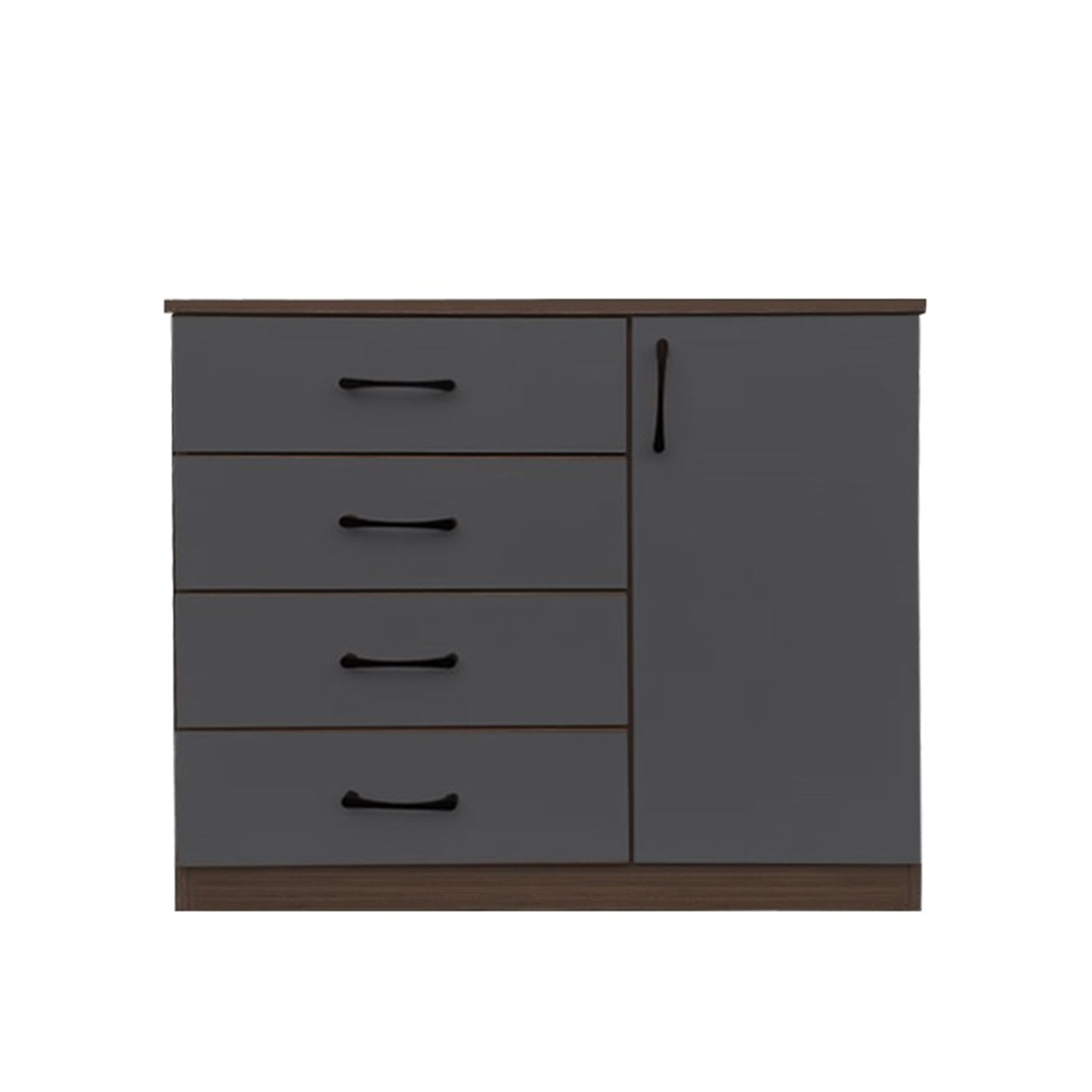 Fredo Premium Chest of Drawers with Cabinet Full Laminated Back Panel in 6 Colours