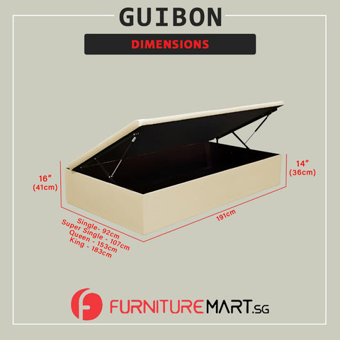 Image of Guibon 16" SBD Lift Up Storage Bed Base Bedframe - Pet-Friendly Option / Mattress Option