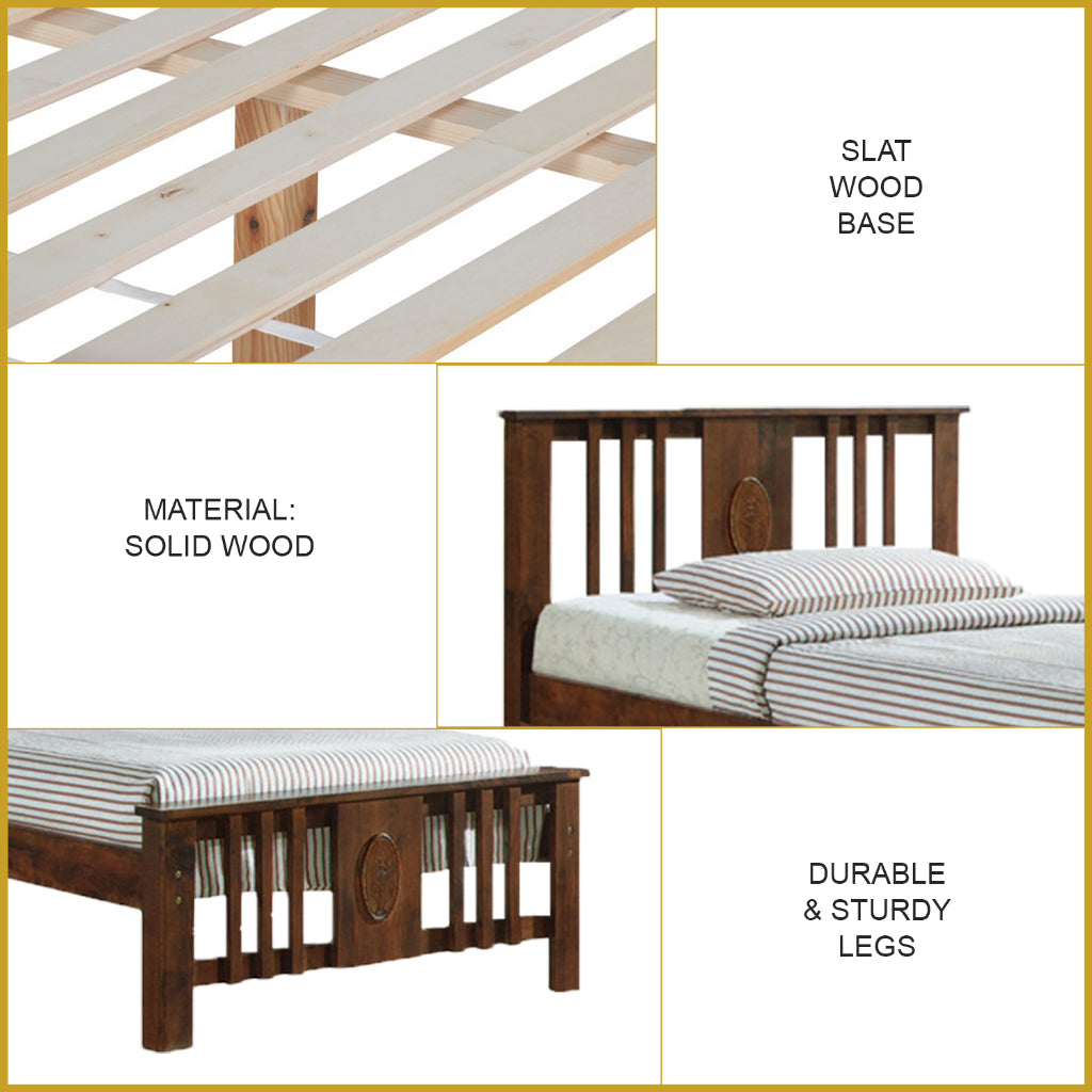 Gigi Single Pull-Out Bedframe Solid Wood Slatted Base  - w/ Mattress Option