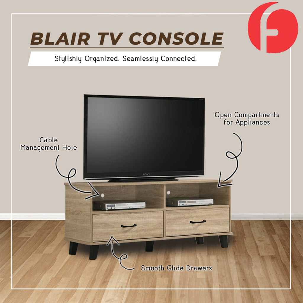 Blair TV Console Cabinet Made with CARB-P2 Certified Board with Drawers - 3 Colours Available