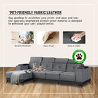 Sully 3/4-Seater L-Shaped Sofa with Storage w/ Scratch Resistant Pet-Friendly Option