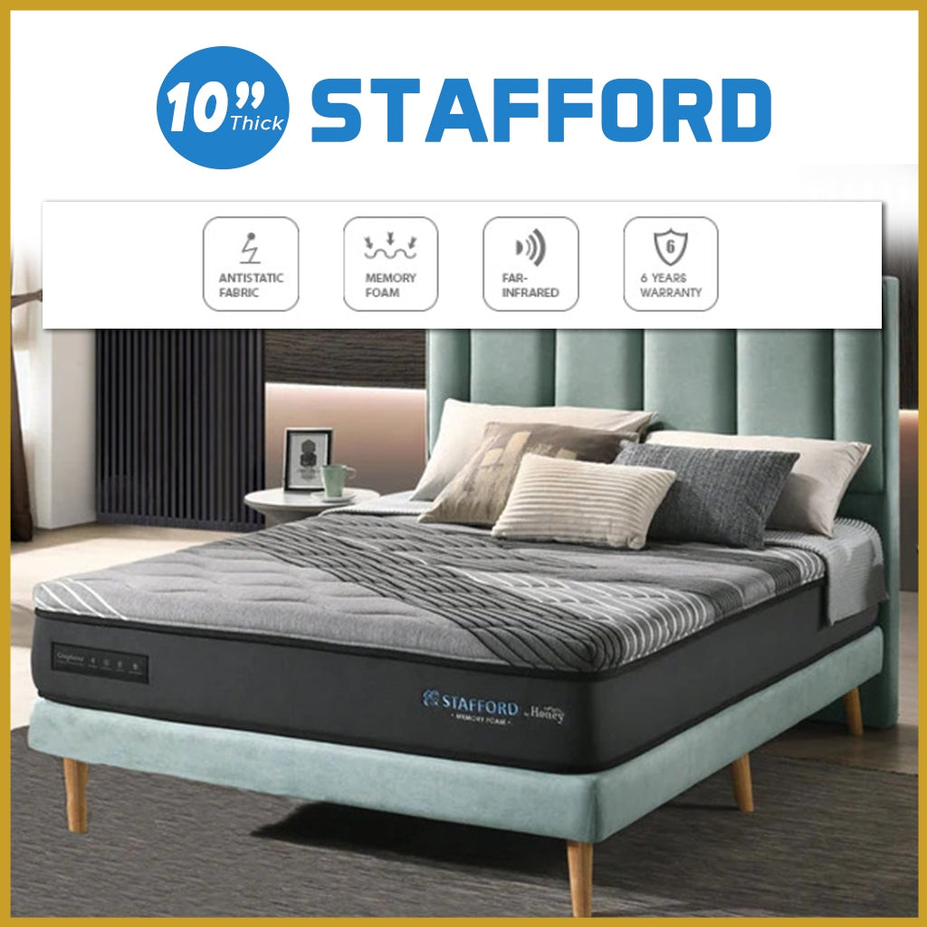Honey Stafford 10" Graphene Series Memory Foam Anti-Static Mattress - All Sizes