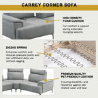Carrey Series Pushback Corner Sofa Zigzag Spring in 47 Colour - w/ PetFriendly Fabric