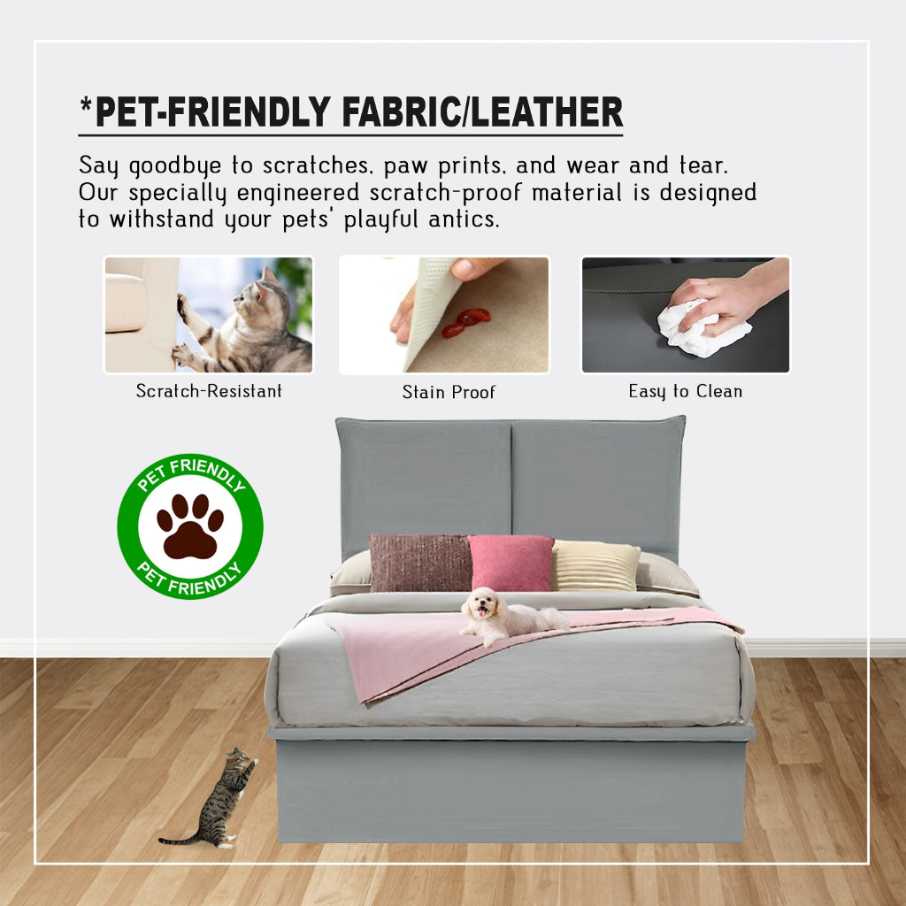 Dante 16" Depth Storage Bedframe w/ Mattress - PetFriendly Scratch Resistant - All Sizes