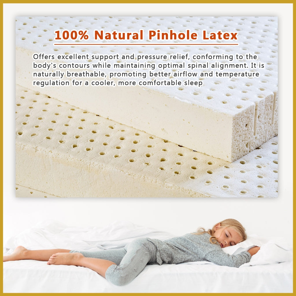 MyLatex VIENNA 10" Natural Pinhole Latex Mattress Orthopedic - All Sizes Available