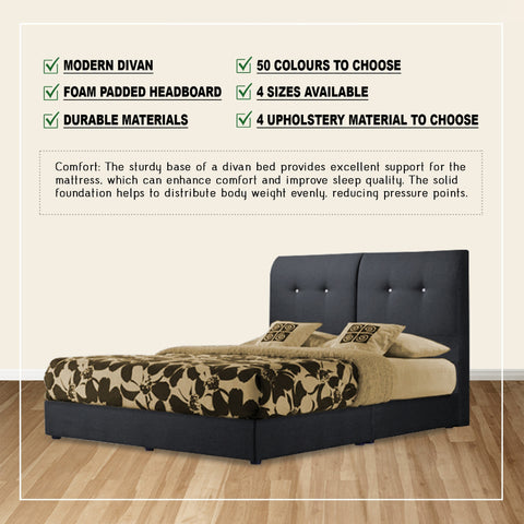 Image of Gadiel Divan Bed Frame with Mattress AddOn - PetFriendly Scratchproof Option / All Sizes