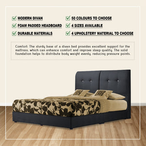 Gadiel Divan Bed Frame with Mattress AddOn - PetFriendly Scratchproof Option / All Sizes