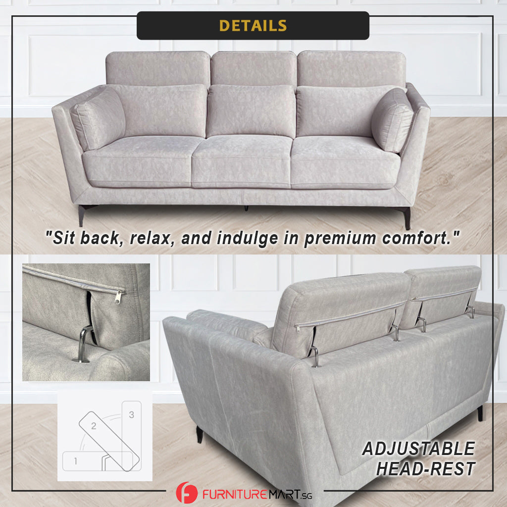 Daisy 2/3-Seater Sofa Adjustable Head-Rest High Density Foam w/ PetFriendly Options