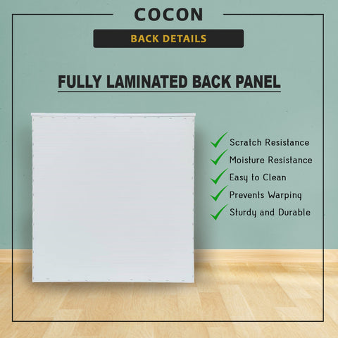 Image of Cocon Premium Bedside Table 3-Drawer Full Laminated Back Panel in 6 Colours