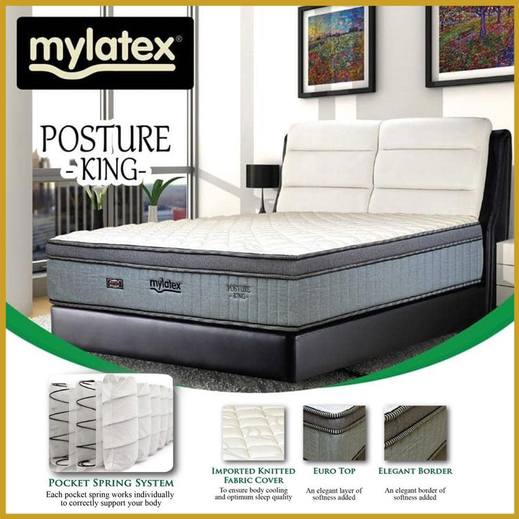 MyLatex Posture King 12" Pocketed Spring Mattress Natural Latex - All Sizes Available