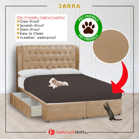 Image of Jarra Drawer Bedframe Storage Bed All Sizes - Pet-Friendly Option / Mattress Option