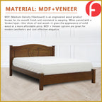 Yanir Wooden Bedframe Queen Size In Oak Colour with Mattress Option - MDF+Veneer Wood