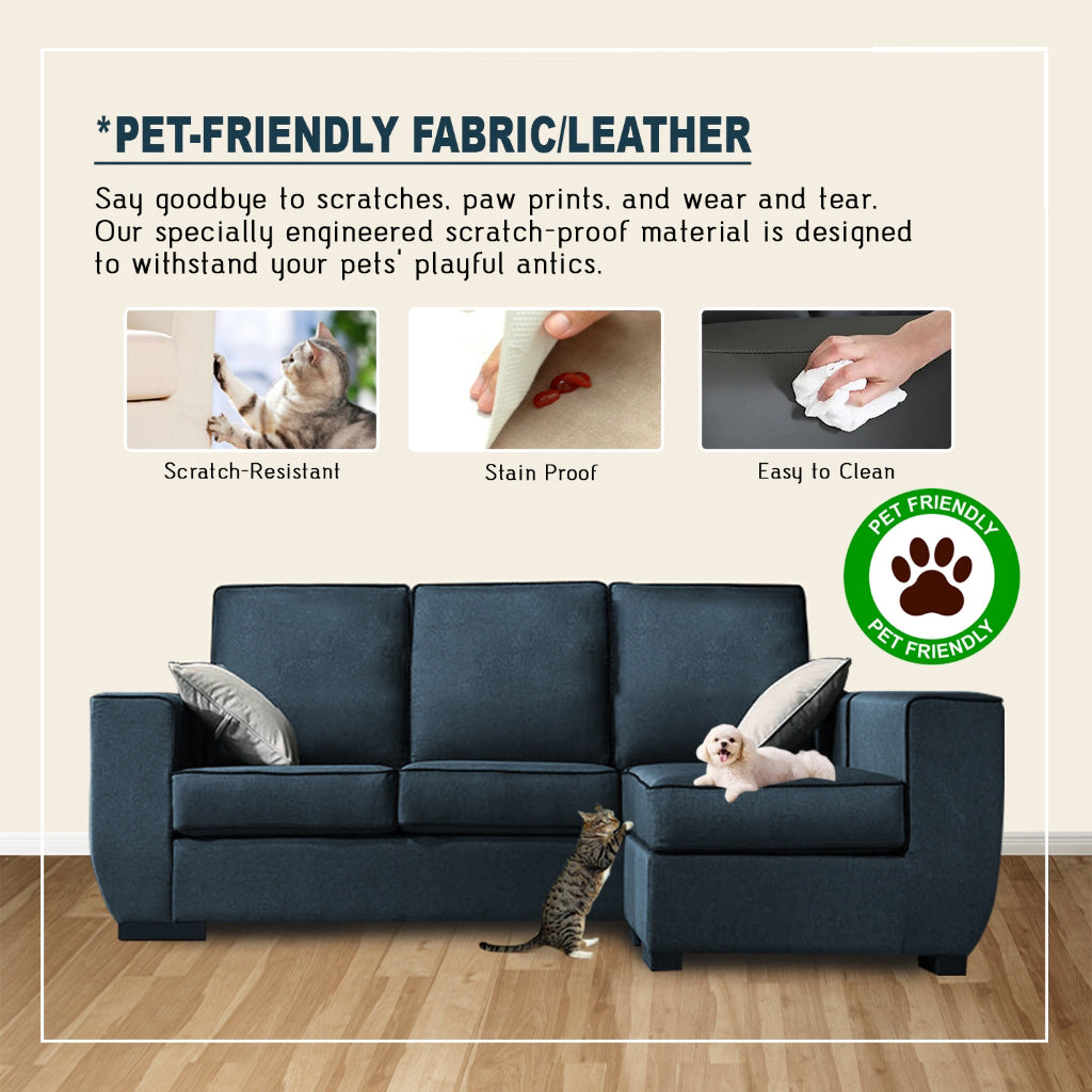 Perez Series Fabric/Leather / PetFriendly Fabric 1/2/3/ L-Shape Sofa