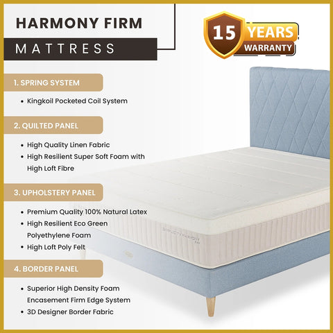 Image of King Koil Simplicity FIRM 12" Mattress Flax Linen Collection - w/ Pillow