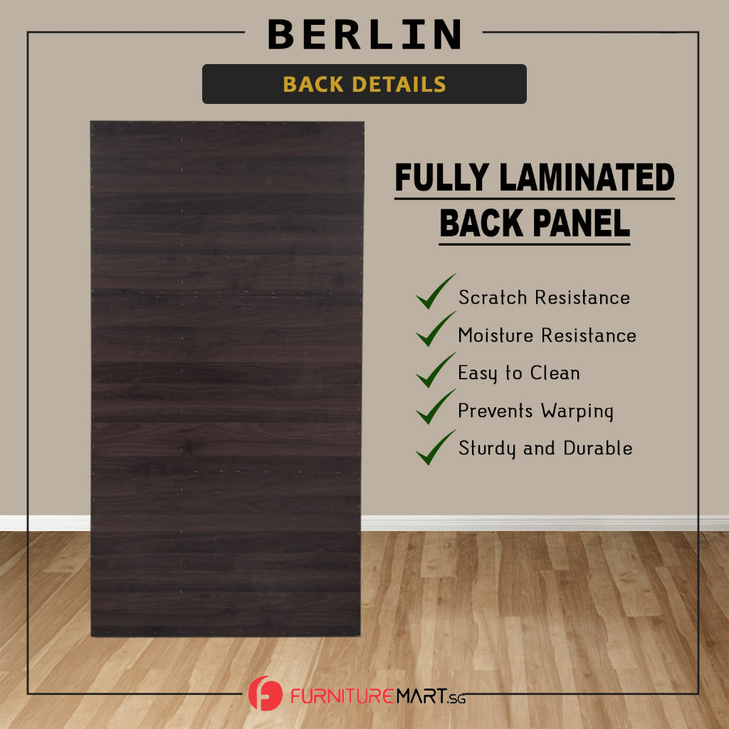 BERLIN Series 1/2/3/4/5 Doors Tall Wardrobe with Drawers and Top Cabinet in 6 Colours