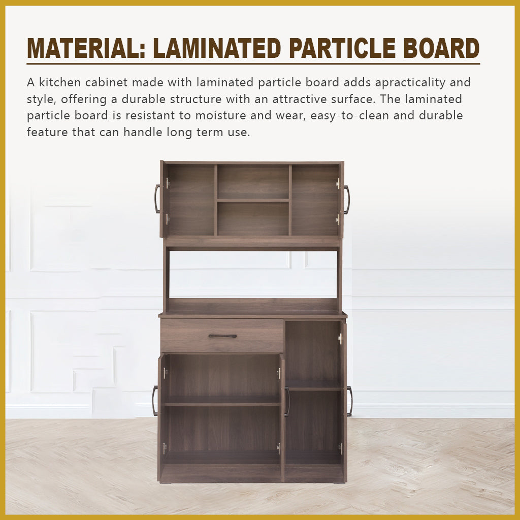 Ponio Series A Kitchen Cabinet with Drawers and Top Cabinet in 4 Colours