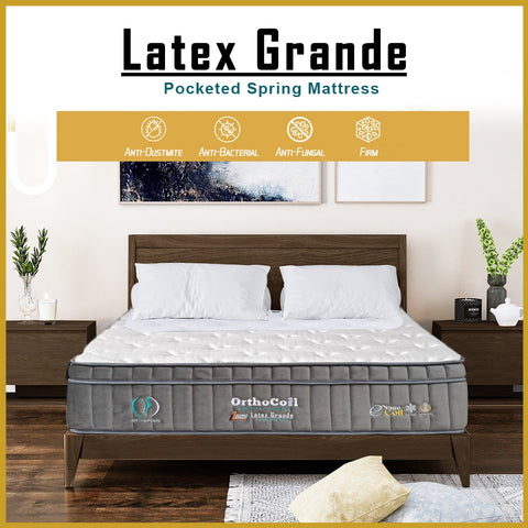 Image of Orthocoil 13" Latex Grande Ice-Cold Fabric Mattress Pocketed Spring Mattress - All Size