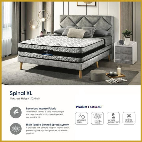 Image of Honey Spinal XL 12" Anti-Static Posture Support Spring Mattress - All Sizes Available