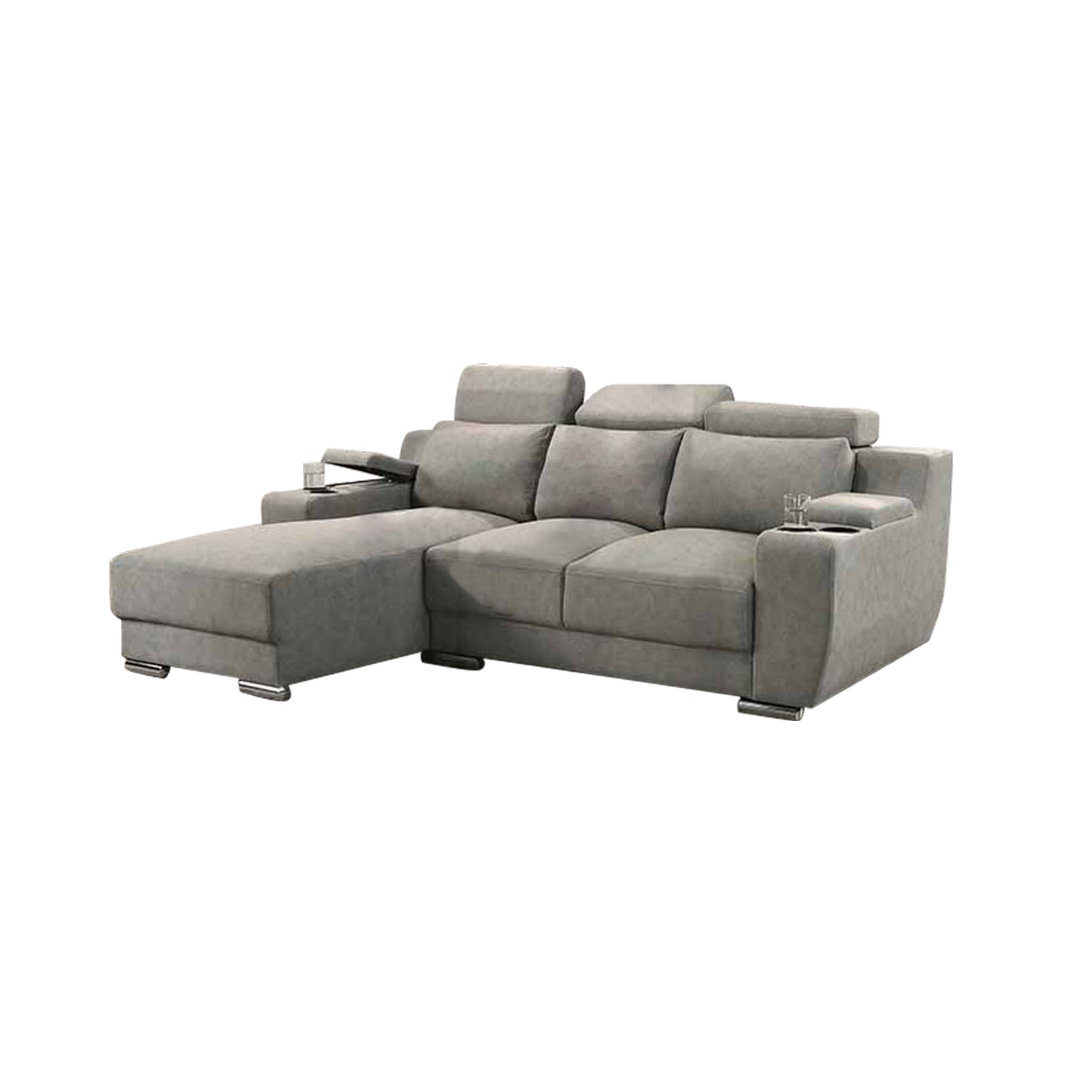 Kiaan Sofa Armrest Storage + Cup Holders 3/4L Shape Sofa Set w/ Pet-Friendly Option