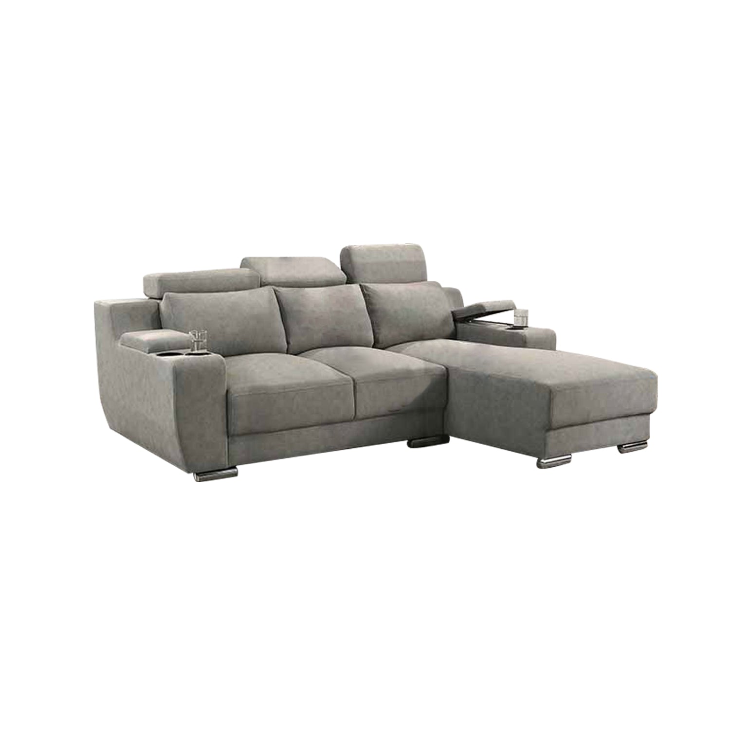 Kiaan Sofa Armrest Storage + Cup Holders 3/4L Shape Sofa Set w/ Pet-Friendly Option