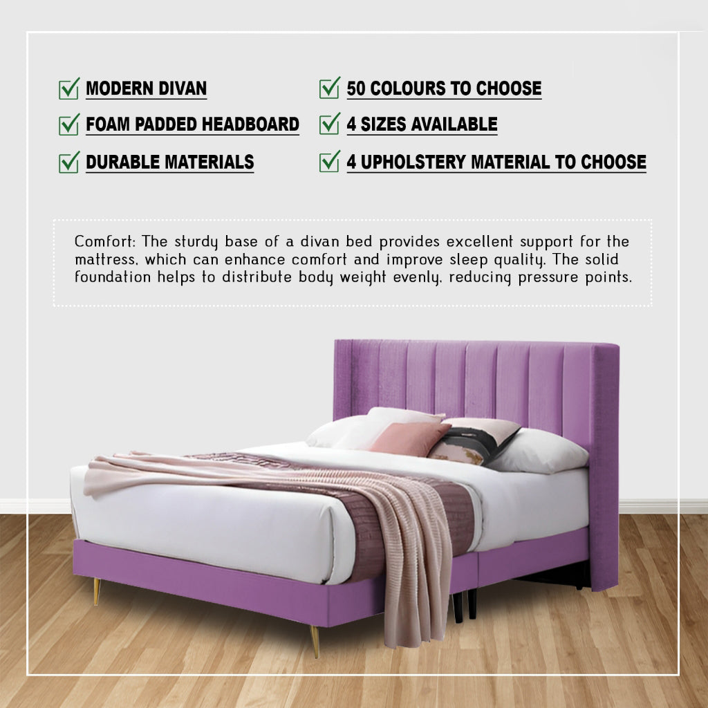 Jonah Divan Bed Frame with Mattress - PetFriendly Scratch Resistant Option / All Sizes