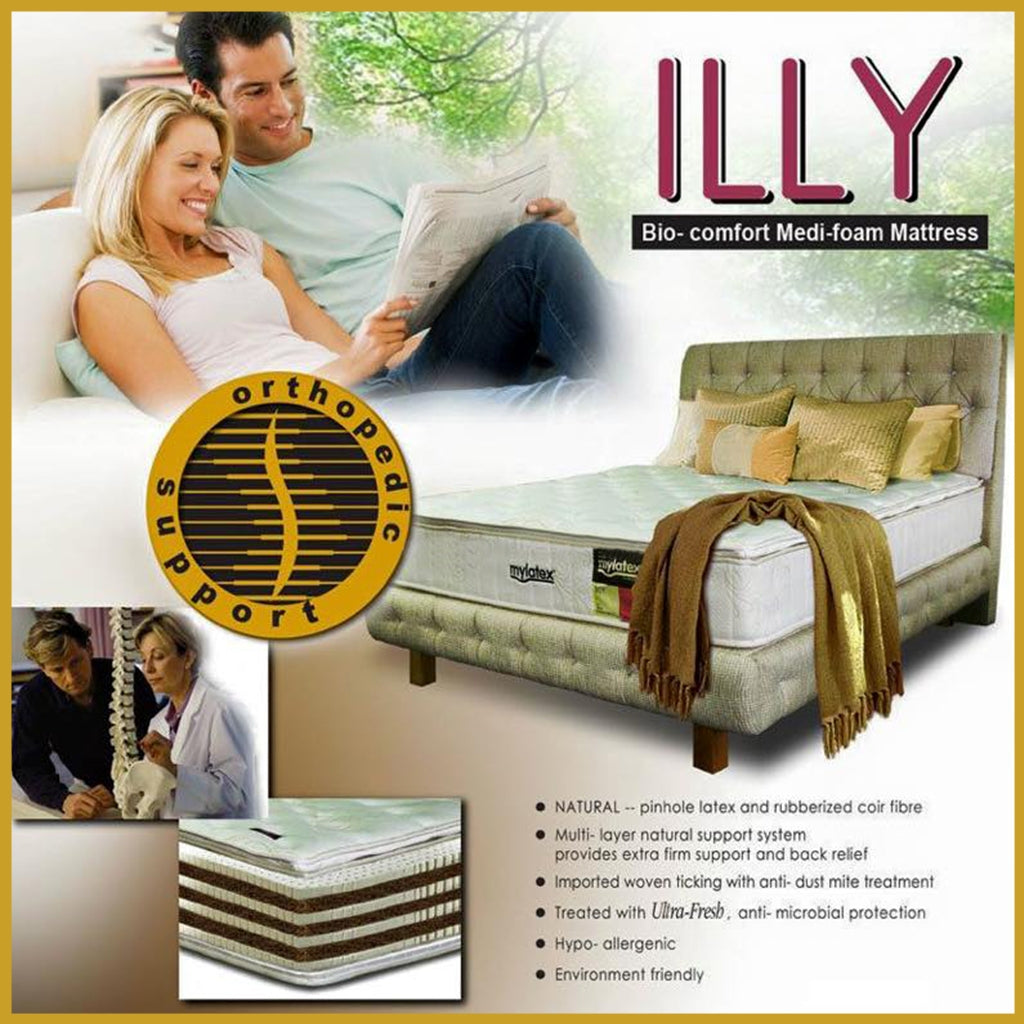MyLatex ILLY 10" Natural Latex Mattress, Multi-Layered Coconut Fibre - All Sizes