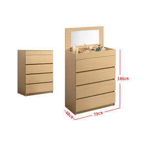 Pachuca Series 9 Chest of 4 Drawers Composite Wood Japanese Oak Colour