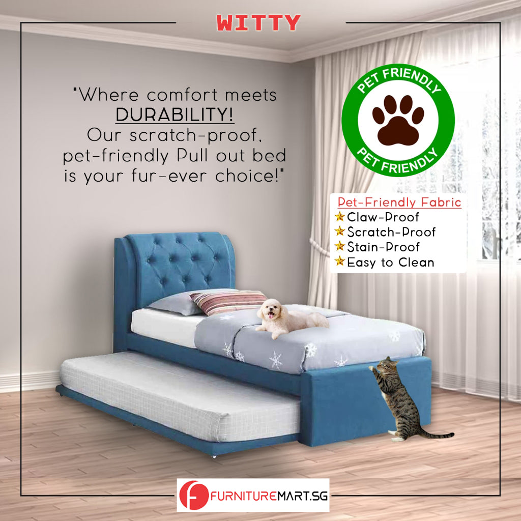 OrthoCoil Witty Single/Super Single Pull Out Bed Frame with Add on Mattress