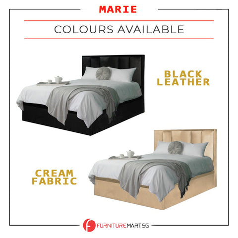 Image of Marie Storage Bed Frame Linen Fabric/Faux Leather with 5 Mattress Options