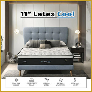 Honey Latex Cool 11" Natural Latex Cooling Silk Mattress - All Sizes Available