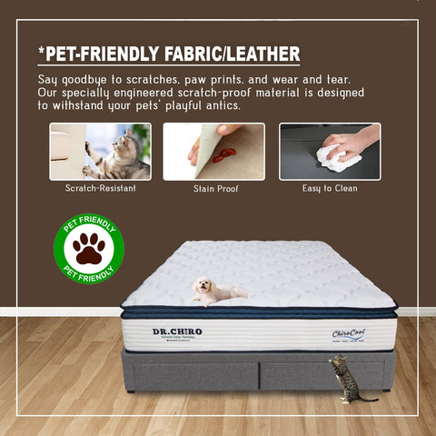 Image of DR Chiro Blake Drawer Divan Bed Frame - PetFriendly Scratchproof / Mattress Option