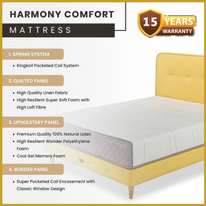 King Koil Simplicity COMFORT 11" Mattress Flax Linen Collection - w/ Pillow