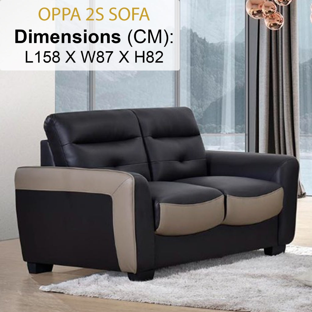 Oppa 1/2/3 Sofa Set In Top Grade PU Leather Upholstery