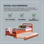 Nimfa Pull-Out Bed Single/Super Single Solid Rubberwood BedFrame w/ Mattress Option