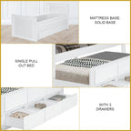 Nommi Single / Super Single Pull-Out Bed Frame with Drawers