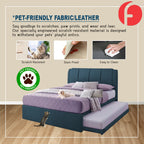 Berto Queen Size Pull-Out Bedframe PetFriendly Fabric Option