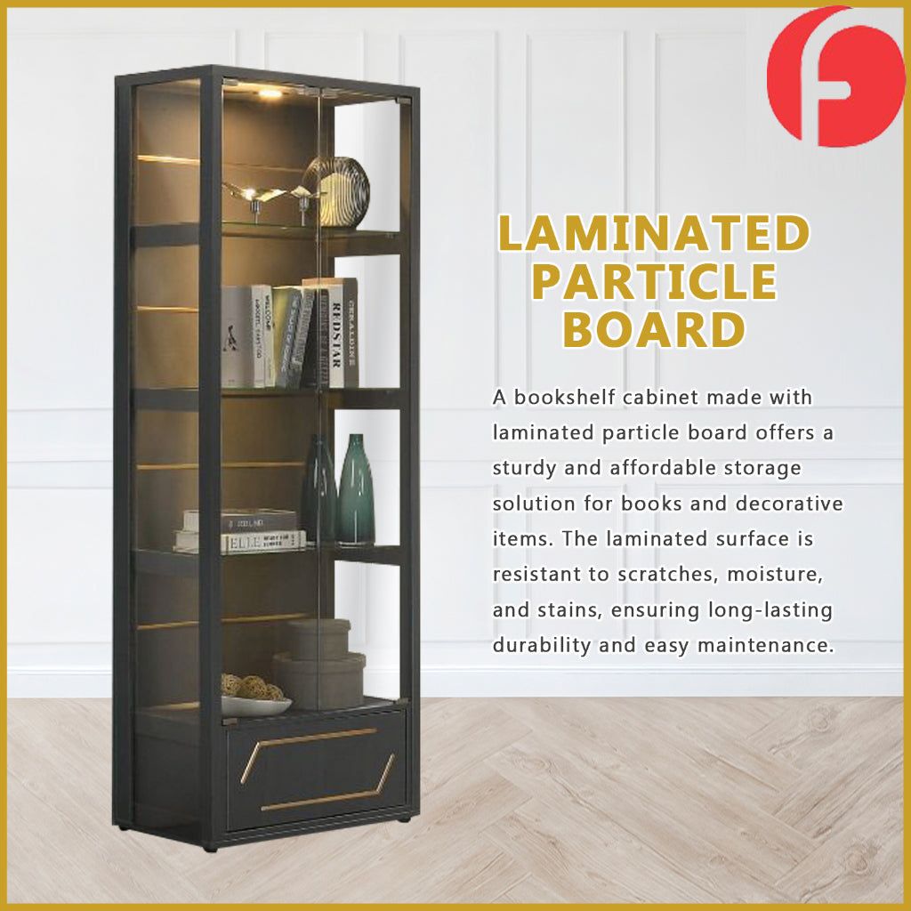 Tessa Series 3 Display Cabinet Book Shelves Glass Door