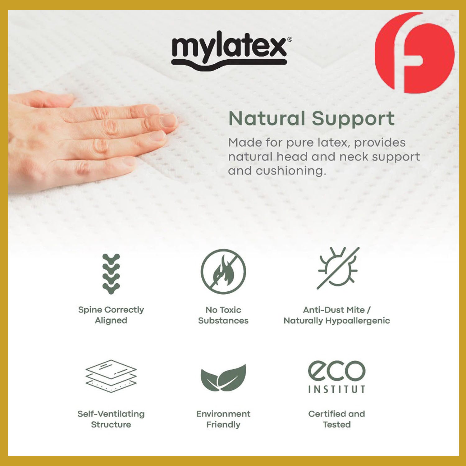 MyLatex Nero basic 100% Natural Latex Topper | Latex Mattress Topper, Hypoallergenic.