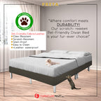 Frita Divan Bed Frame Pet Friendly Scratch-Resistant Fabric 12 Colours - All Sizes Available